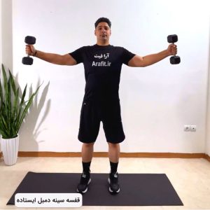 قفسه سینه دمبل ایستاده